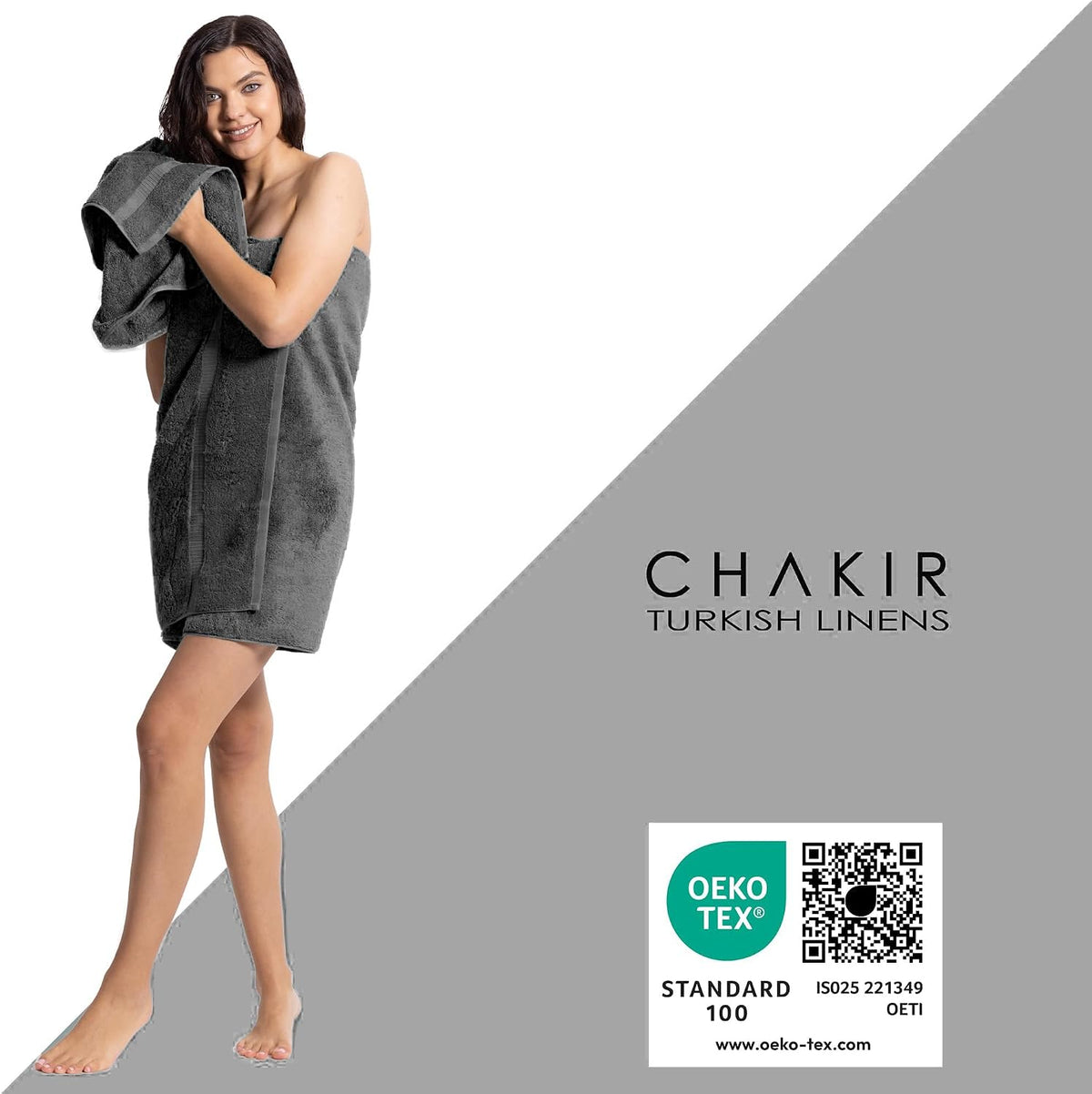 chakir turkish linens 100% cotton 4-pack bath towels, close-up detail