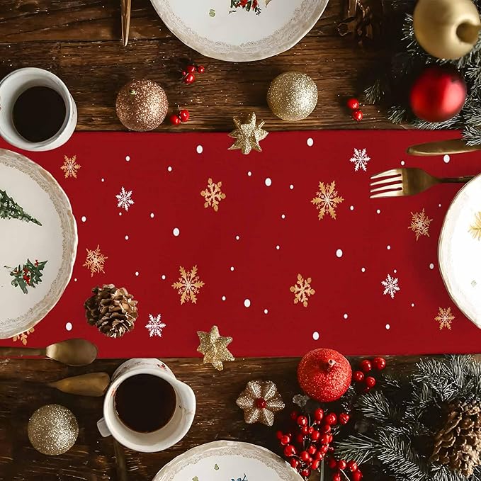 Black Santa Claus Table Runner, 13x108 Inch, Merry Christmas Table Runners Xmas - Image 3