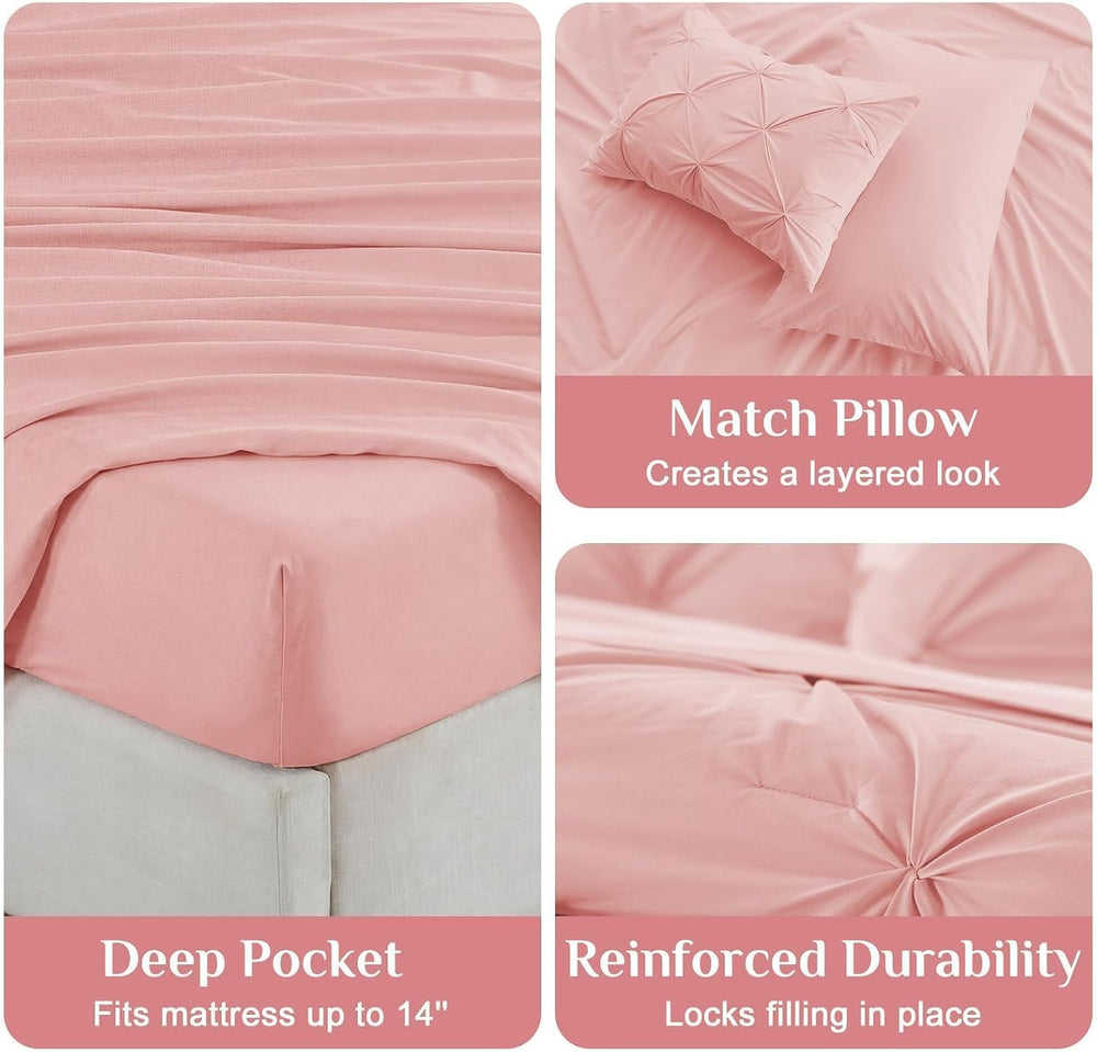 JOLLYVOGUE Queen Comforter Set 7 Pieces - Bed in a Bag Queen for All Season, ...