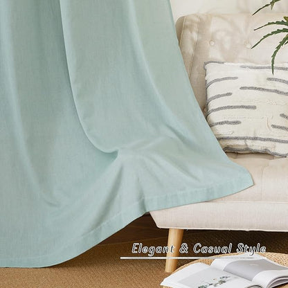 NICETOWN Linen Curtains for Windows 90 inch Long, Grommet Semi Sheer Vertical - Image 6