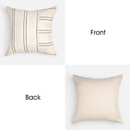 AELS 24x24 Decorative Farmhouse Linen Throw Pillow Covers, Boho Textured Pillow - Image 3