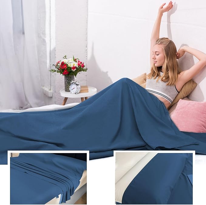 Sleeping Bag Liner, Travel Sheet & Adult Sleep Sack, Camping Sheets Travel - Image 8