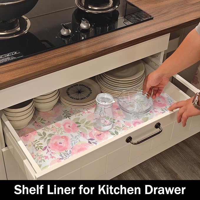 Peach Peony Shelf and Drawer Liner - Image 6
