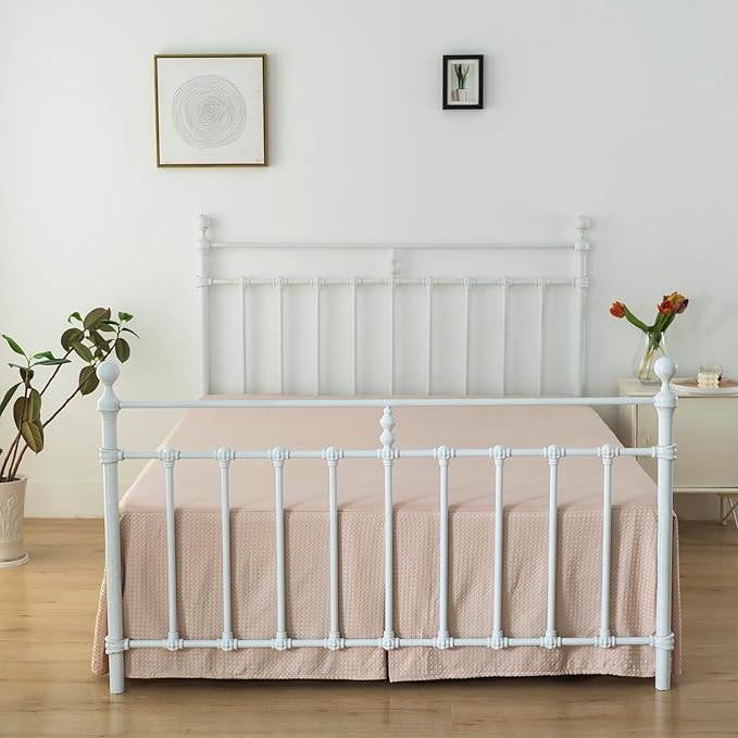 Queen Bed Skirt, Pleated Waffle Weave Bed Skirt - Image 2
