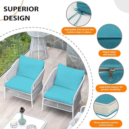 Sundale Outdoor Olefin Deep Seat Cushion Set of 2, Patio Chair Cushion and - Image 4