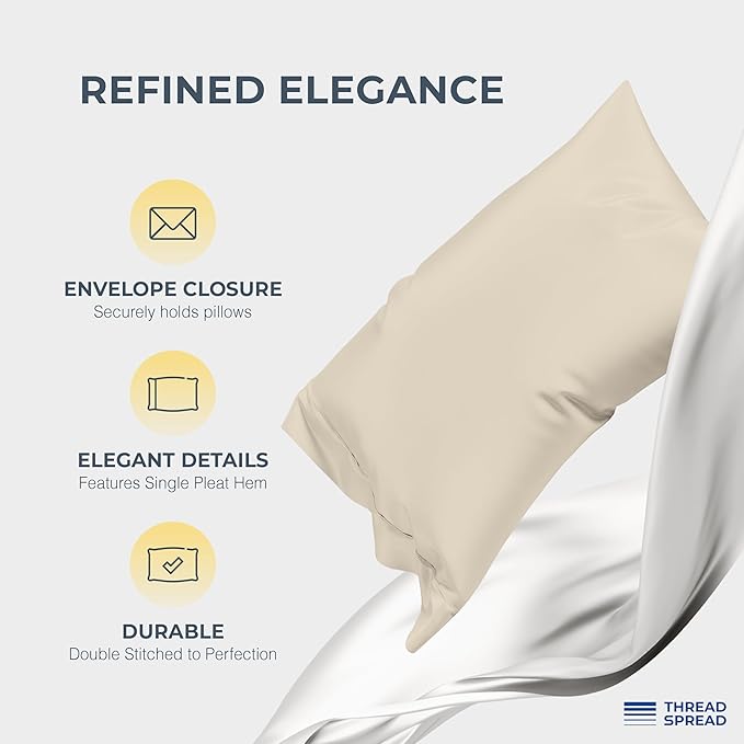 THREAD SPREAD 100% Egyptian Cotton King Size Sheets Set - Image 4