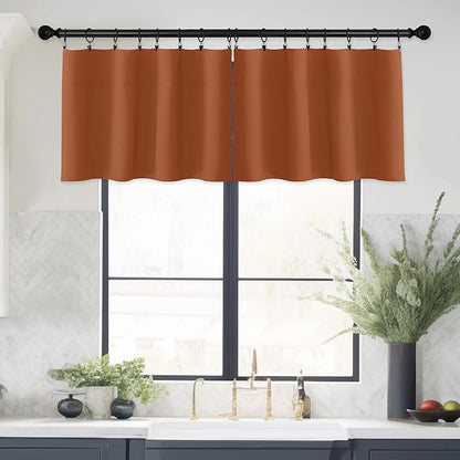 NICETOWN Burnt Orange Valance for Windows, Rod Pocket Thermal Insulated Short - Image 7