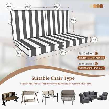 Outdoor Loveseat Cushions, 46x24 Outdoor Chair Cushions - Image 2