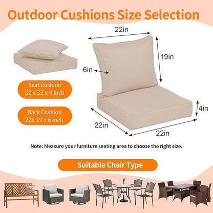 Outdoor Deep Seat Cushions 22x22'' - Image 2