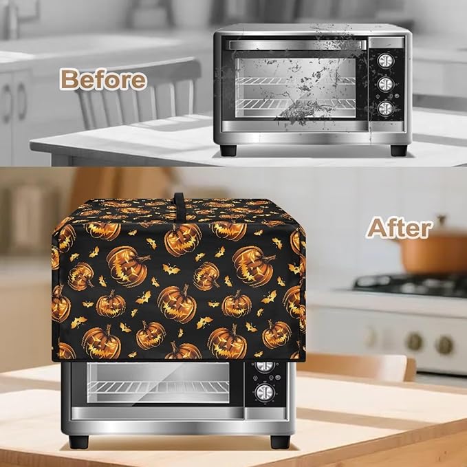 Microwave Oven Dust Cover, Halloween Pumpkin Protective Dust Cover - Image 4