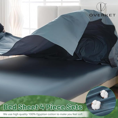 Egyptian Cotton Sheets Full Size 1000 Thread Count Sateen Weave Soft Breathable - Image 3