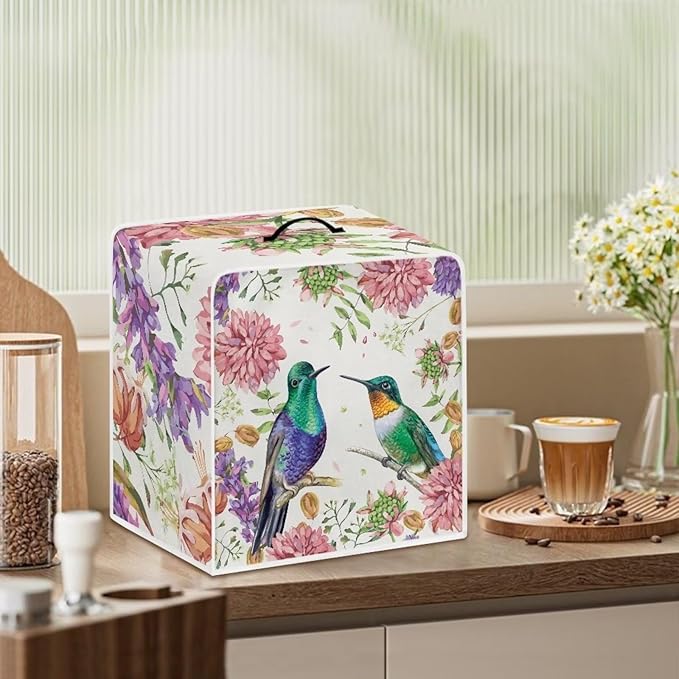 Mumeson Hummingbird Floral Coffee Maker Cover Washable Coffee Machine Cover - Image 6