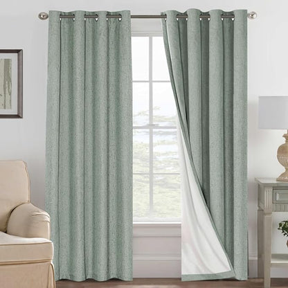 H.VERSAILTEX Bedroom Curtains Blackout Linen Blackout Curtains 84 Inches Long by HVERSAILTEX