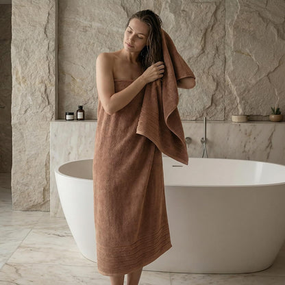 redkiss luxury bath towels set of 4, 35x70 showing dimensions