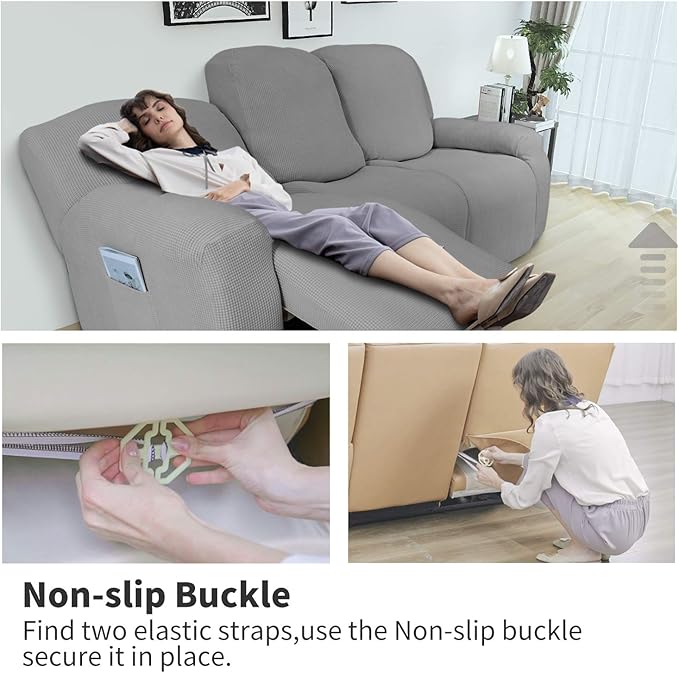 Easy-Going 8 Pieces Recliner Sofa Stretch Sofa Slipcover Sofa Cover Furniture - Image 3