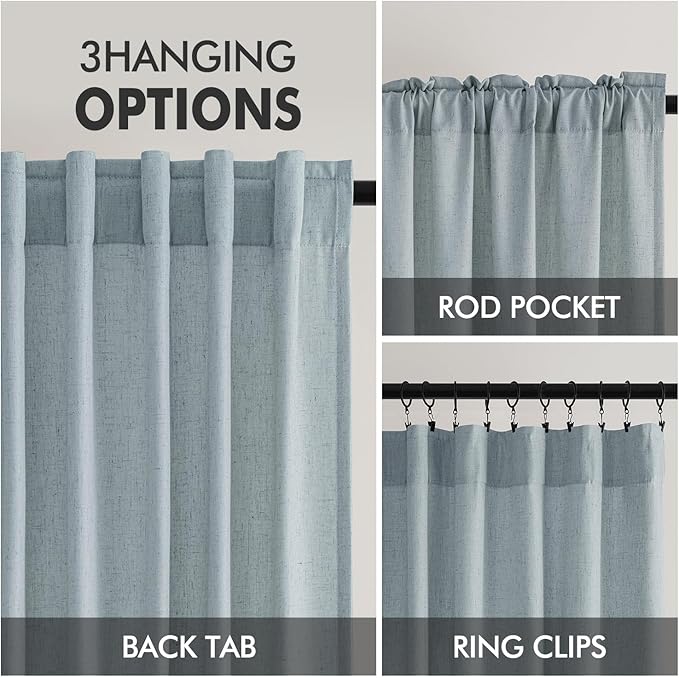 MIULEE Non-See-Through Privacy Linen Curtains 2 Panels, Light Filtering Window - Image 6