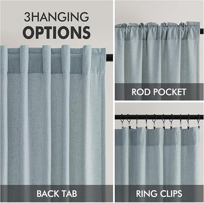 MIULEE Non-See-Through Privacy Linen Curtains 2 Panels, Light Filtering Window - Image 6