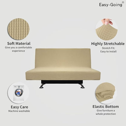 Easy-Going Stretch Futon Slipcover Armless Futon Bed Cover Furniture Protector - Image 3