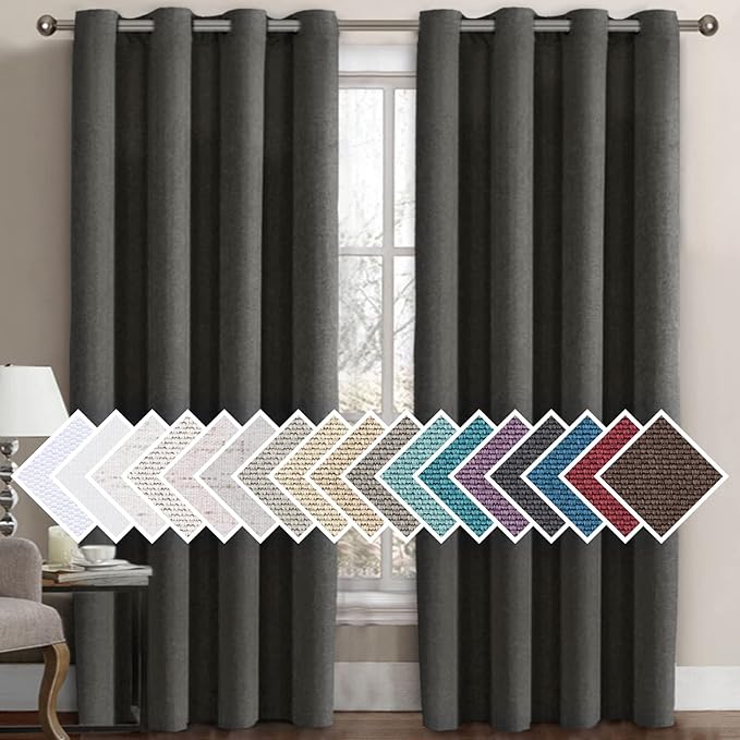 H.VERSAILTEX Linen Blackout Curtain 84 Inches Long by HVERSAILTEX