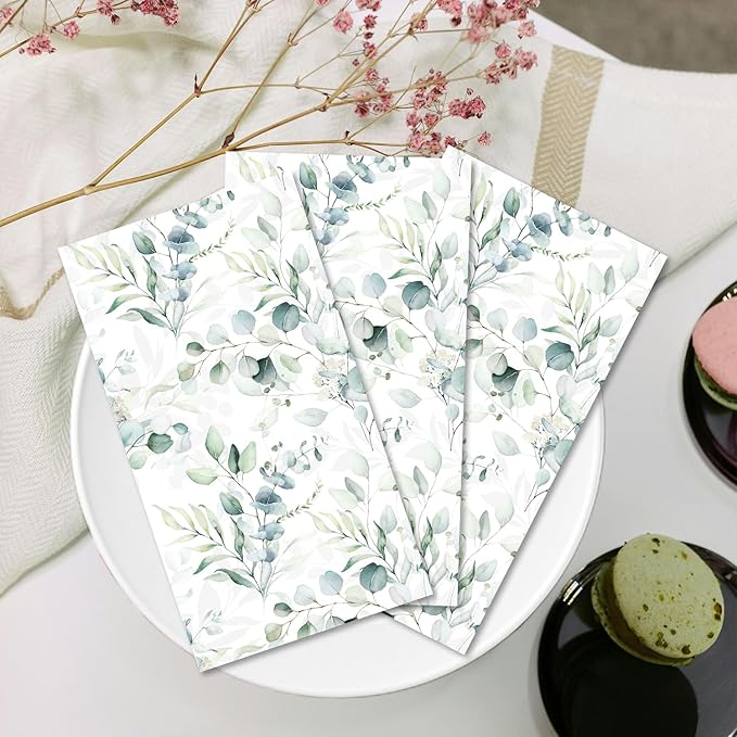 100 Pack Greenery Eucalyptus Paper Napkins - Image 5