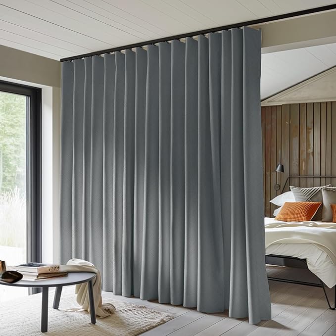 Room Divider Curtains Total Blackout Privacy Curtain Panel Room Thermal by Makefeileshade