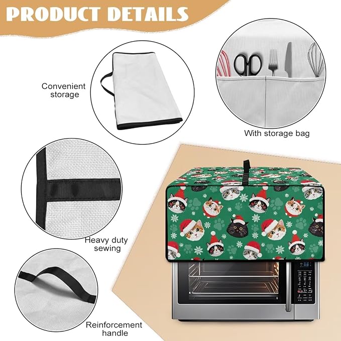 Christmas Decorations Countertop Convection Oven Cover Dust-Proof Toaster Oven - Image 5
