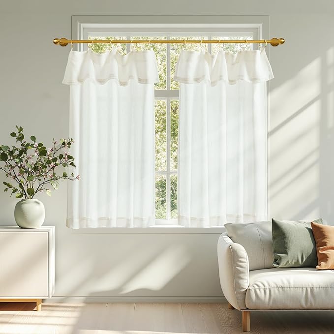 jinchan Linen Tier Curtains - Image 2