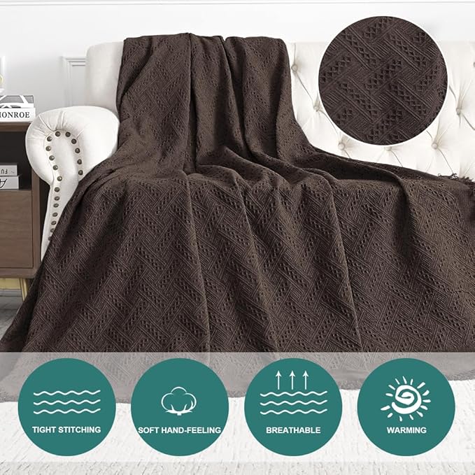 MYSKY HOME Chocolate Geometrical Sofa Covers, Couch Cover - Image 3