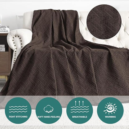MYSKY HOME Couch Cover Sofa Covers Oversized Chair Cover Chocolate Geometrical - Image 3