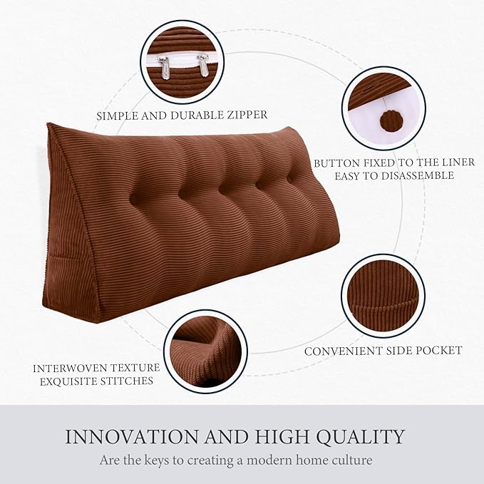 13 lbs Thickened Wedge Pillow Headboard Body Positioner Triangular Reading - Image 3