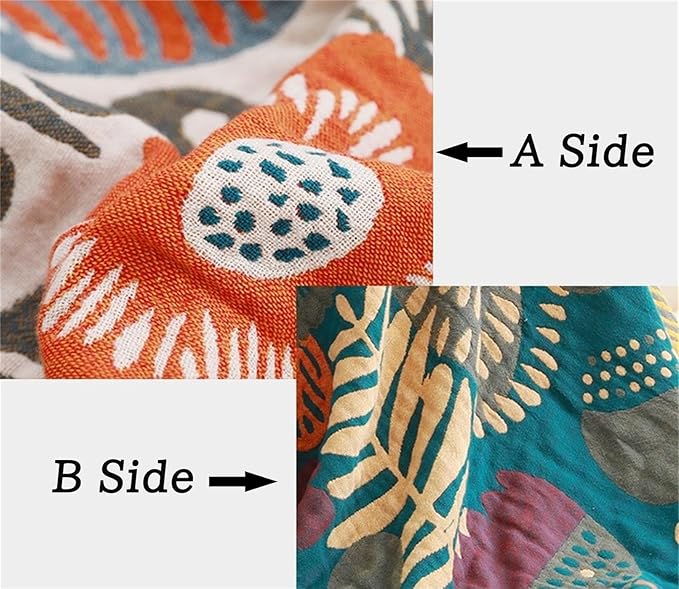 Boho Throw Blanket 60''x80'' for Bed Couch, Floral Muslin Bed Blankets Boho - Image 7