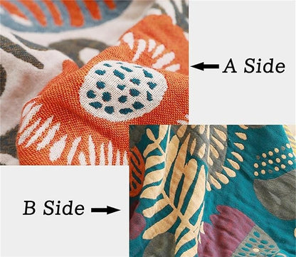 Boho Throw Blanket 60''x80'' for Bed Couch, Floral Muslin Bed Blankets Boho - Image 7