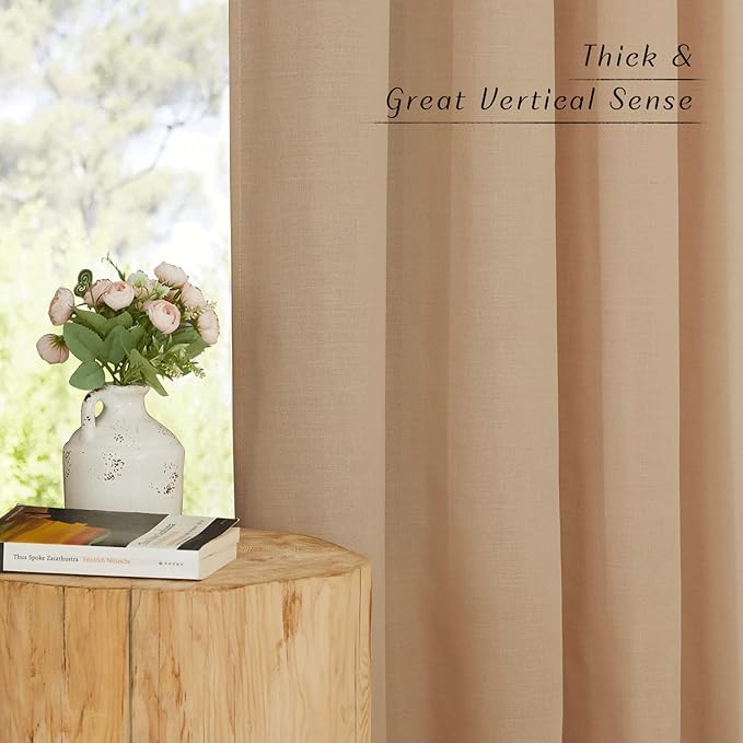 NICETOWN Rustic Linen 96 inch Long Curtains - Image 5