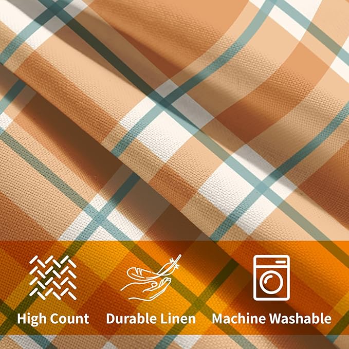 Orange Stripe Fall Throw Pillow Cover 18x18 Inch Set of 2 Hello Fall Stripes - Image 4