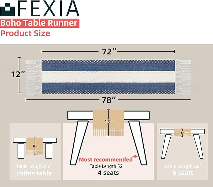 FEXIA Blue Table Runner for Home Decor - Image 2