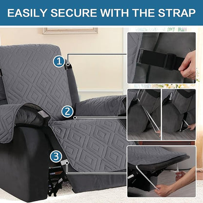 H.VERSAILTEX Reversible Quilted Recliner Covers Water Resistant Furniture - Image 5