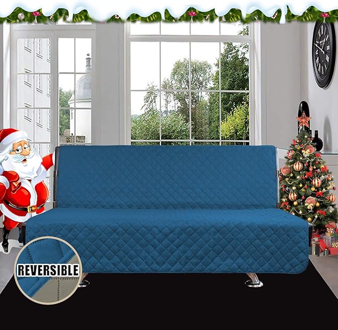 Easy-Going Futon Sofa Slipcover Reversible Sofa Cover Armless Futon Cover - Image 2