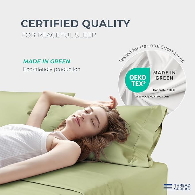 THREAD SPREAD 100% Egyptian Cotton King Size Sheets Set - Image 6