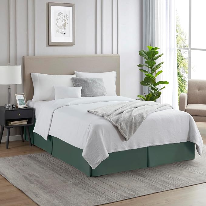 Nestl Forest Green Bed Skirt Cal King Size - Image 4
