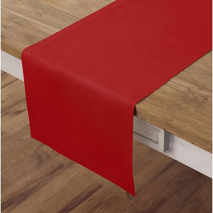 Solino Home Linen Red Table Runner 72 Inches Long - Image 2