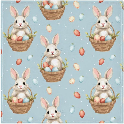 ALAZA Easter Rabbit Bunny Cloth Napkins Set of 1, 20x20 Inch Washable and by ALAZA