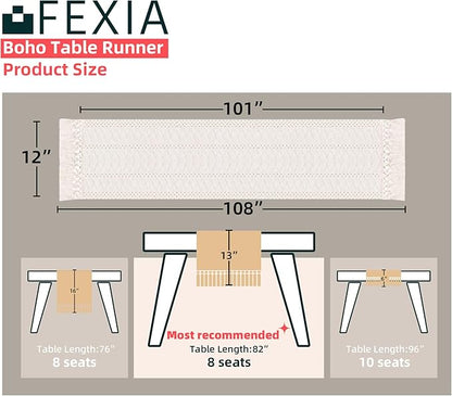 FEXIA Boho Macrame Table Runner - Image 2