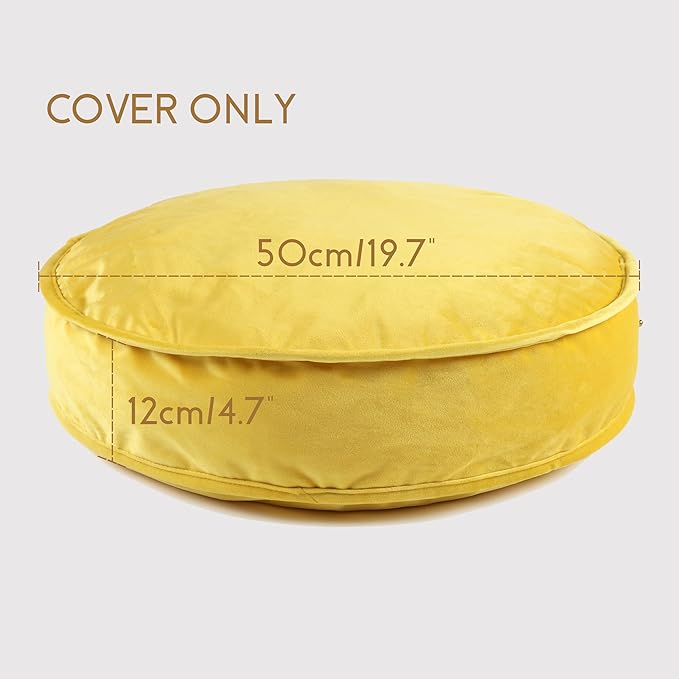 Round Floor Pillow Cover Velvet Throw Seating Pouf Yoga Meditation Cushion - Image 3