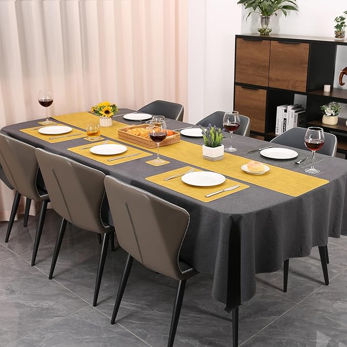 Table Runners 55 Inches Long, Dual-Sided Faux Leather Farmhouse Table Runner - Image 6