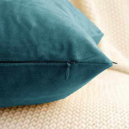 HWY 50 Ocean Blue Velvet Rectangular Throw Pillow Covers 12x20 Inch - Image 4