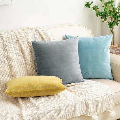 HWY 50 Gray Grey Velvet Rectangular Throw Pillow Covers 12x20 Inch - Image 2