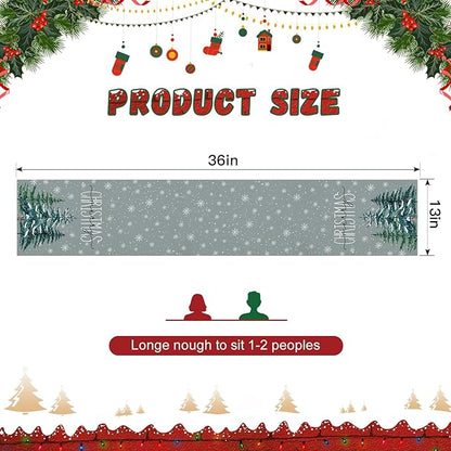 OTOSTAR Christmas Tree Snowflakes Merry Christmas Table Runner, Xmas Seasonal - Image 5
