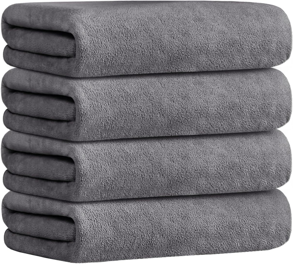 JML Bath Towels Set, 4 Pack, 30" x 60", Grey