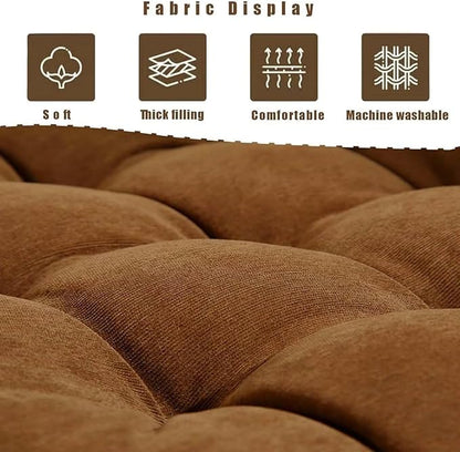 Floor Pillows Set Square Chair Cushion Pad Tufted Seat Cushions - Image 7