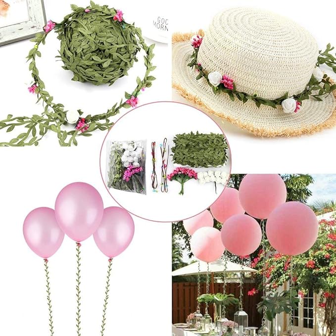 66 ft Leaf Ribbon, Artificial Eucalyptus Garland Rattan Leaf String, Decorative - Image 4